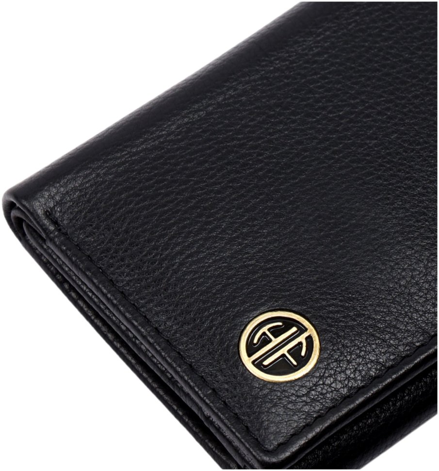 Мужское портмоне из кожи флотар черного цвета на кнопке Hammonds Flycatcher HF597 без монетницы 107955 modnotak фото №5