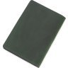 Зелена обкладинка для військового квитка з вінтажної шкіри з картою України - Grande Pelle (21951) - 3