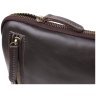 Мужская сумка планшет на молнии из гладкой кожи коричневого цвета Shvigel через плечо 108355 modnotak фото - 5