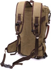 Мужской оливковый рюкзак-трансформер большого размера из плотного текстиля Vintage 2422158