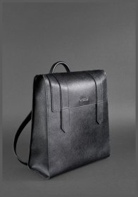 Класичний жіночий шкіряний рюкзак чорного кольору з клапаном BlankNote Blackwood 78655