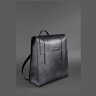 Женский классический кожаный рюкзак черного цвета с клапаном BlankNote Blackwood 78655 - 2