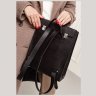 Женский классический кожаный рюкзак черного цвета с клапаном BlankNote Blackwood 78655 - 10