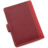 Кожаная обложка для паспорта в красном цвете с хлястиком на кнопке Visconti Sumba 68755 - 3