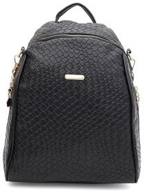 Місткий жіночий рюкзак із міцного шкірозамінника Monsen 88855 Чорний
