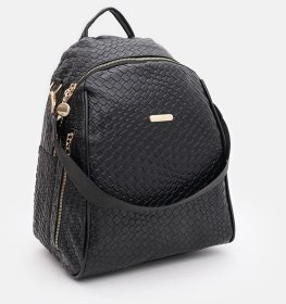 Місткий жіночий рюкзак із міцного шкірозамінника Monsen 88855 Чорний