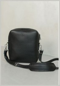 Черная мужская сумка-планшет из фактурной кожи на одну молнию BlankNote Challenger S 78955