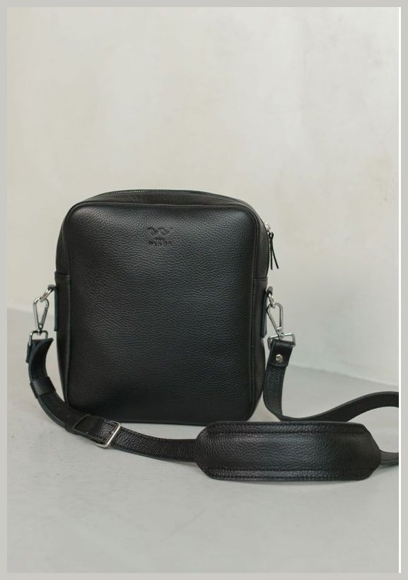 Черная мужская сумка-планшет из фактурной кожи на одну молнию BlankNote Challenger S 78955 modnotak фото №2