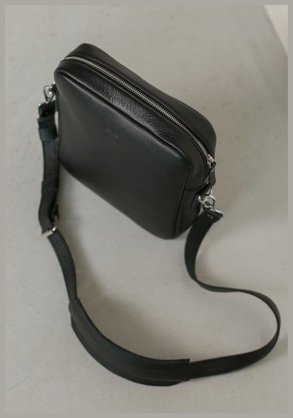 Черная мужская сумка-планшет из фактурной кожи на одну молнию BlankNote Challenger S 78955 modnotak фото №3