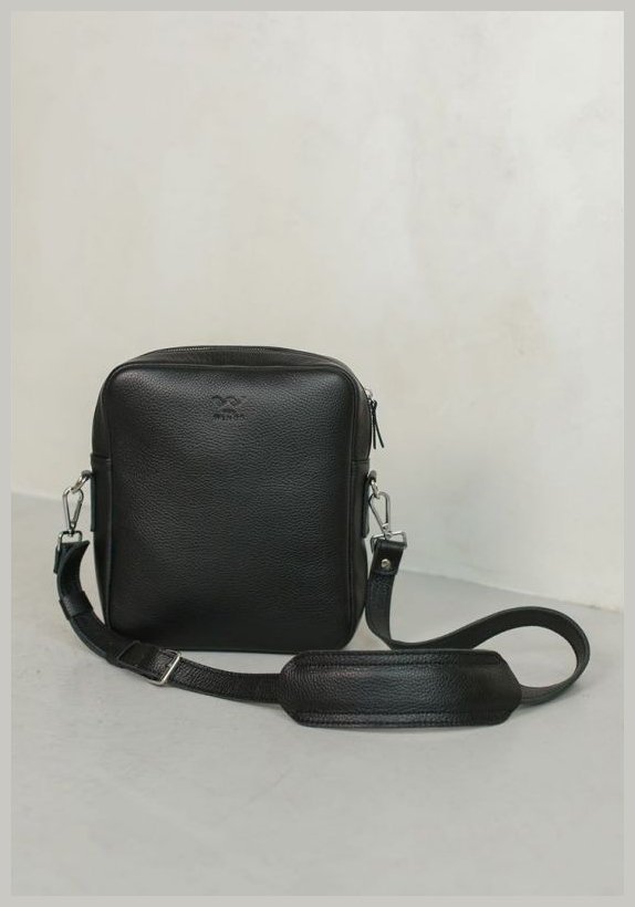 Черная мужская сумка-планшет из фактурной кожи на одну молнию BlankNote Challenger S 78955 modnotak фото №4