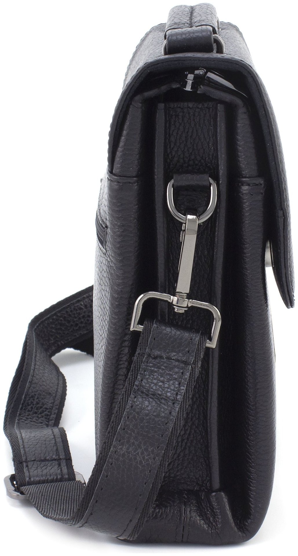 Вертикальная мужская сумка-барсетка из фактурной кожи черного цвета KARYA 69755