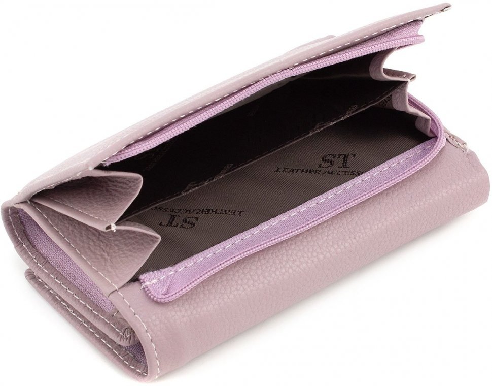 Жіночий гаманець темно-рожевого кольору з натуральної шкіри на магніті ST Leather (15609)