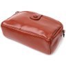 Жіноча сумка з натуральної шкіри коричневого кольору на дві блискавки Vintage 2422419 - 3