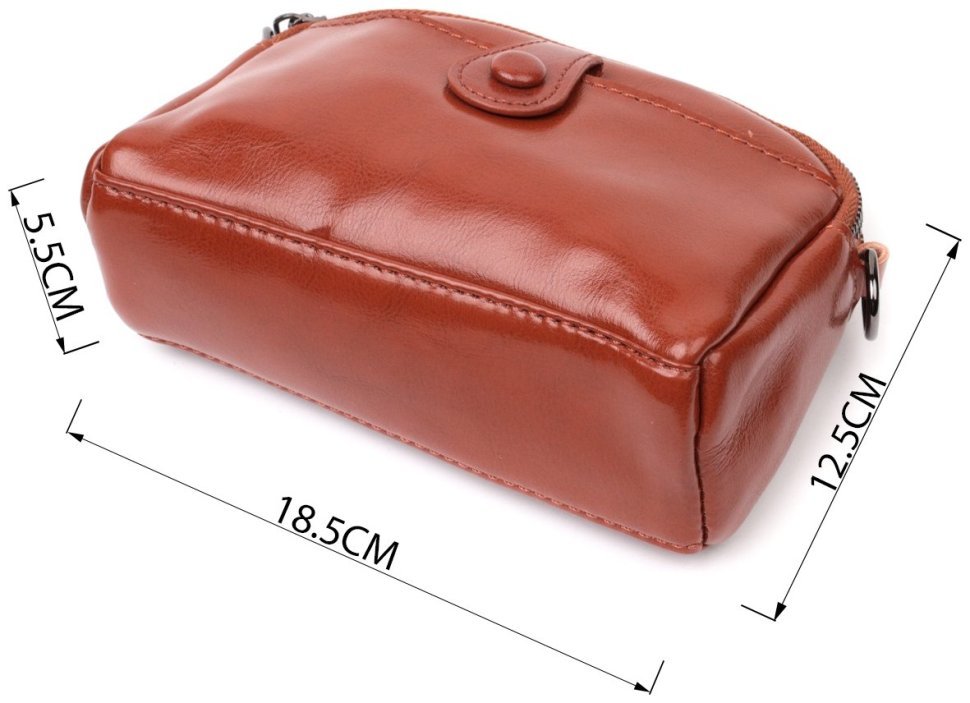 Женская сумка из натуральной кожи коричневого цвета на две молнии Vintage 2422419 modnotak фото №10