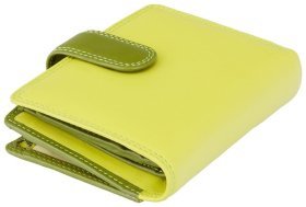 Маленький жіночий гаманець із натуральної шкіри лаймово-зеленого кольору з монетницею Visconti Bali 70656