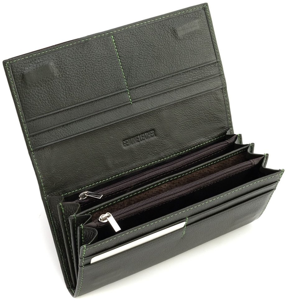 Кожаный женский кошелек на магнитах ST Leather 90856 зеленого цвета modnotak фото №2