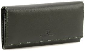 Шкіряний жіночий гаманець на магнітах ST Leather 90856 зеленого кольору
