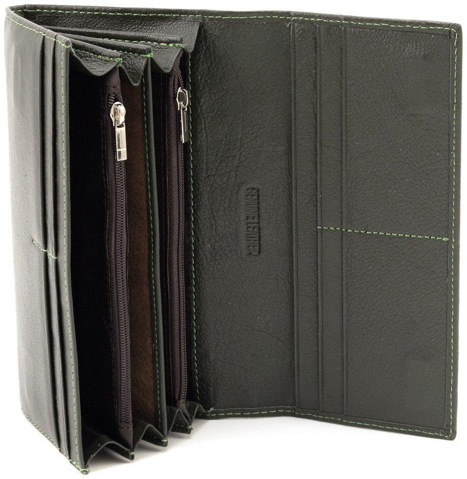 Кожаный женский кошелек на магнитах ST Leather 90856 зеленого цвета modnotak фото №6