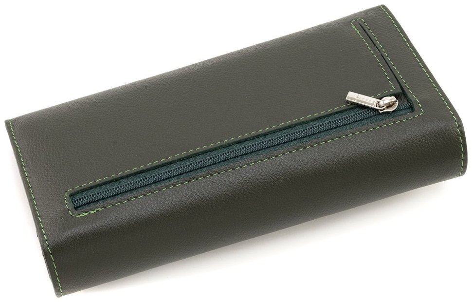 Кожаный женский кошелек на магнитах ST Leather 90856 зеленого цвета modnotak фото №3