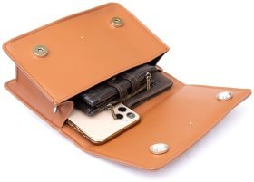 Женская сумка кросбоди из кожзаменителя коричневого цвета Vintage Style 91056