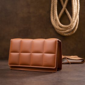 Женская сумка кросбоди из кожзаменителя коричневого цвета Vintage Style 91056