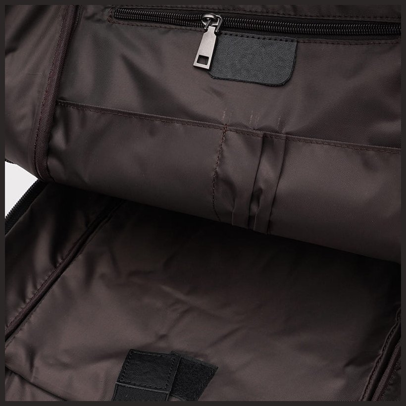 Просторий чоловічий шкіряний рюкзак чорного кольору на одне відділення Ricco Grande 71556