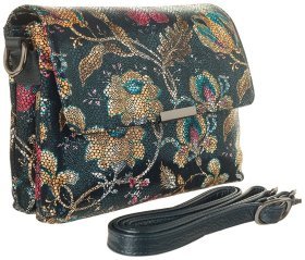Женская кожаная сумка-кроссбоди компактного размера с цветочным принтом Desisan 81556