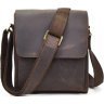 Винтажная сумка-мессенджер из натуральной кожи коричневого цвета VINTAGE STYLE (14574) - 1