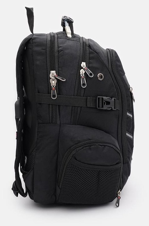 Крупный мужской рюкзак из полиэстера черного цвета Monsen 71656