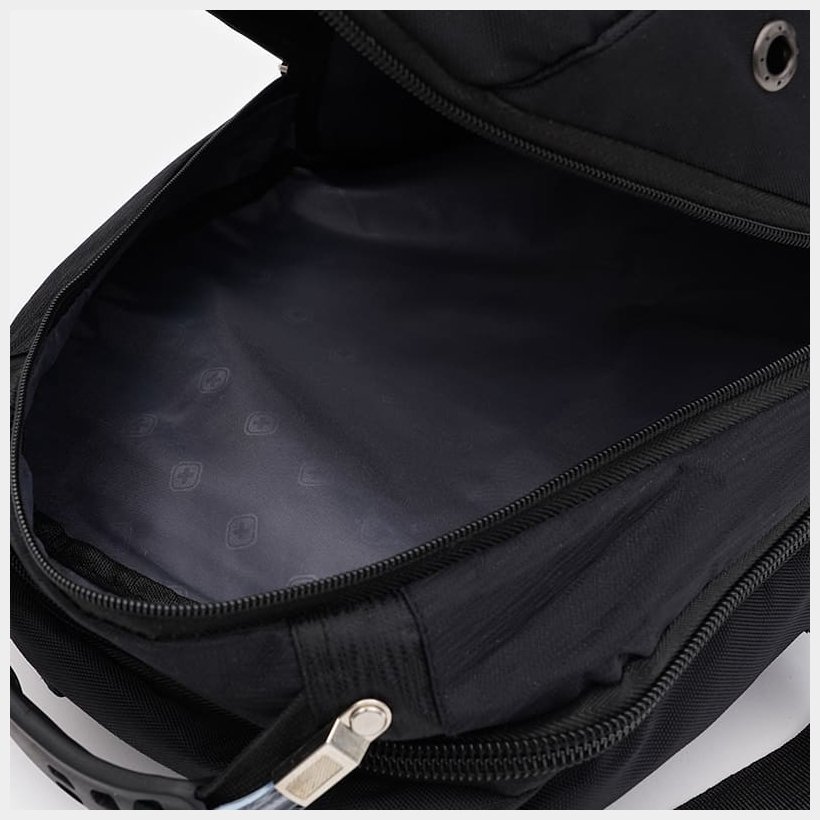 Крупный мужской рюкзак из полиэстера черного цвета Monsen 71656