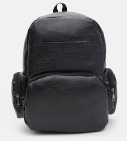 Вместительный мужской рюкзак из черного кожзама Monsen 71756