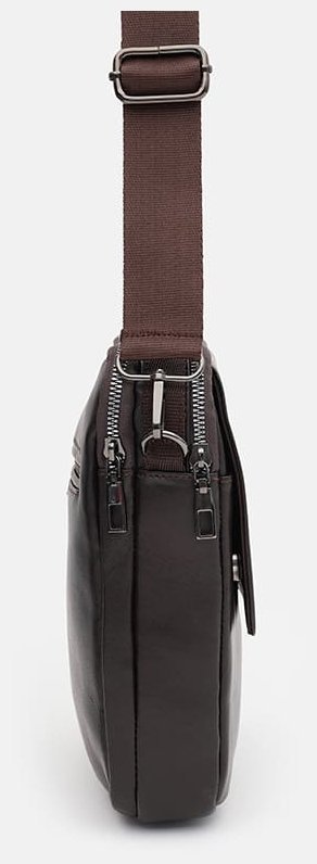 Мужская сумка-барсетка среднего размера из натуральной коричневой кожи Ricco Grande 71856