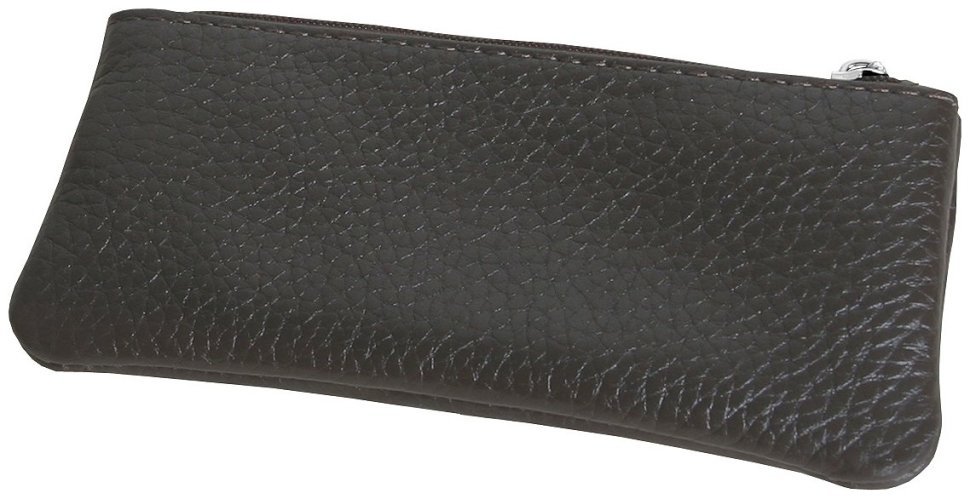 Ключниця із натуральної зернистої шкіри на блискавці Vip Collection 102356 (коричневого кольору) modnotak фото №2