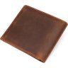 Мужское тонкое портмоне из винтажной кожи коричневого цвета Vintage (14346) - 3