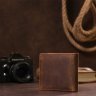 Мужское тонкое портмоне из винтажной кожи коричневого цвета Vintage (14346) - 7