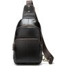Кожаный рюкзак через одно плечо коричневого цвета VINTAGE STYLE (14858) - 1