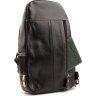 Кожаный рюкзак через одно плечо коричневого цвета VINTAGE STYLE (14858) - 5