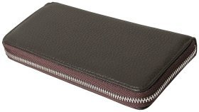 Кожаный клатч на молнии коричневого цвета Vip Collection 102556