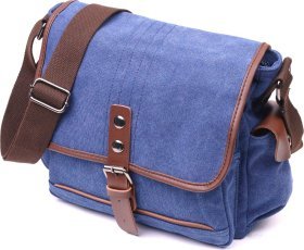 Мужская горизонтальная текстильная сумка насыщенного синего цвета Vintage (2421250)