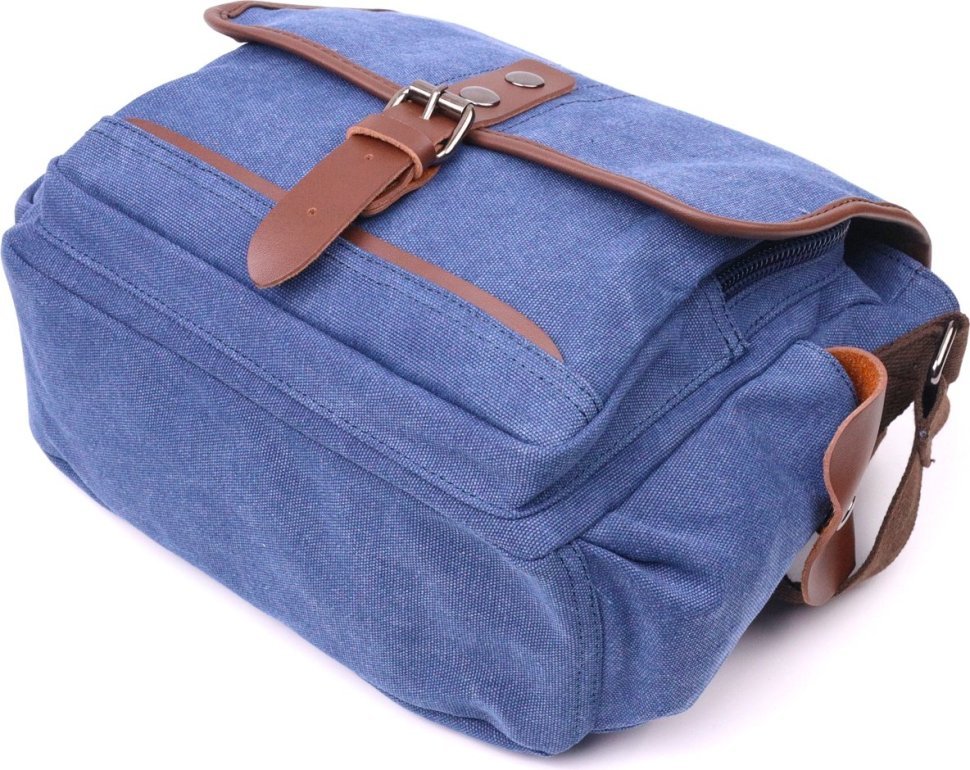 Чоловіча горизонтальна текстильна сумка насиченого синього кольору Vintage (2421250)