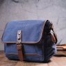 Мужская горизонтальная текстильная сумка насыщенного синего цвета Vintage (2421250) - 7