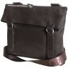 Ділова коричнева чоловіча сумка месенджер із фактурної шкіри з магнітом та текстильним ременем Vip Collection 102656 modnotak фото - 1