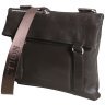 Ділова коричнева чоловіча сумка месенджер із фактурної шкіри з магнітом та текстильним ременем Vip Collection 102656 modnotak фото - 2