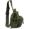 Текстильна тактична військова сумка-слінг через плече в оливковому кольорі - MILITARY STYLE (21964) - 2