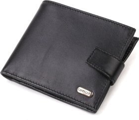 Класичний чоловічий гаманець із натуральної гладкої шкіри чорного кольору CANPELLINI (2421792)