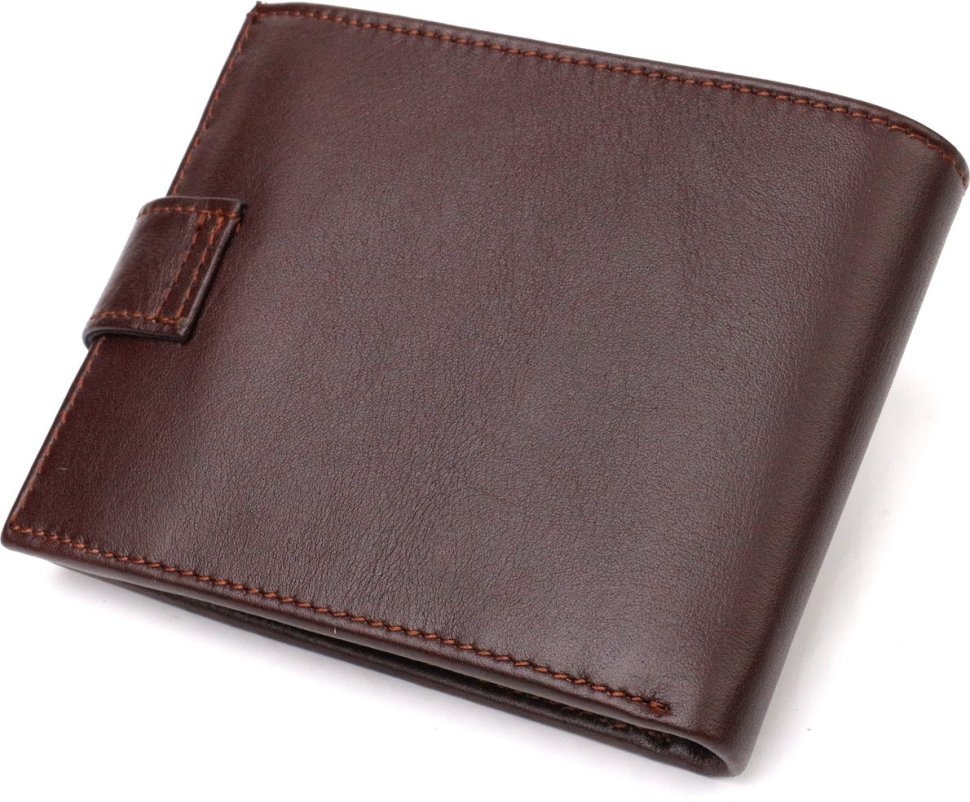 Горизонтальний чоловічий гаманець із натуральної гладкої шкіри коричневого кольору CANPELLINI (2421892)