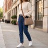 Бежевая женская сумка-кроссбоди на три отделения из натуральной кожи Vintage (2422106) modnotak фото - 13