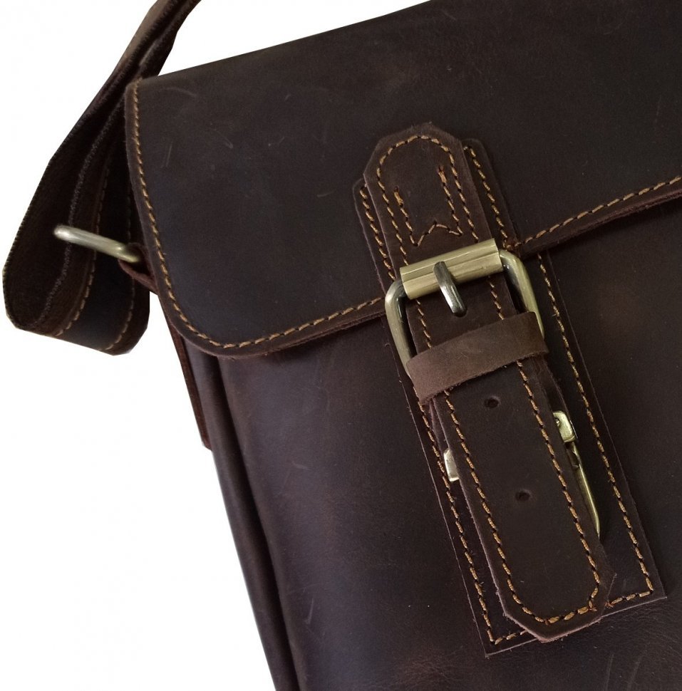 Мужской кожаный мессенджер через плечо из натуральной кожи Tiding Bag (15746)