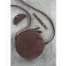Темно-коричневая круглая сумка из натуральной кожи в стиле винтаж BlankNote Бон-Бон (12645) - 4