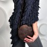 Темно-коричневая круглая сумка из натуральной кожи в стиле винтаж BlankNote Бон-Бон (12645) - 9